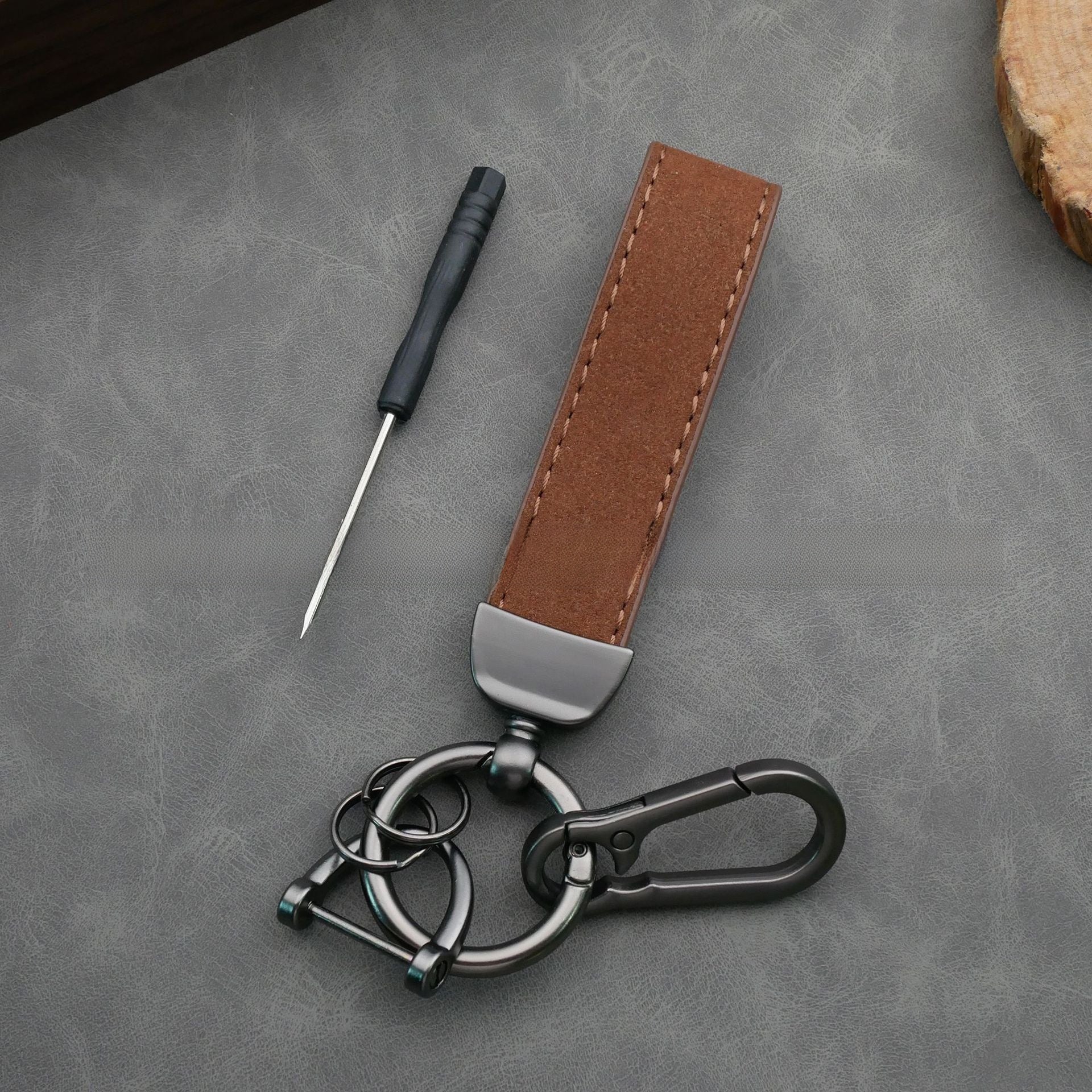 Suede Keychain