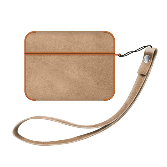 Suede Leather AirPods Protective Cover with Lanyard