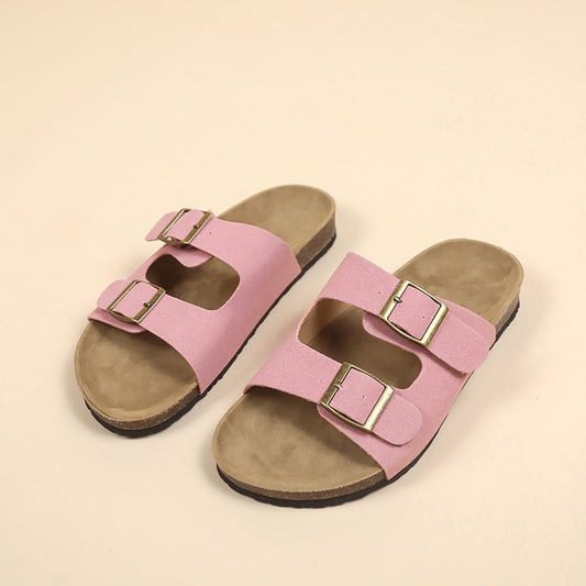 Suede One-Strap Platform Sandals