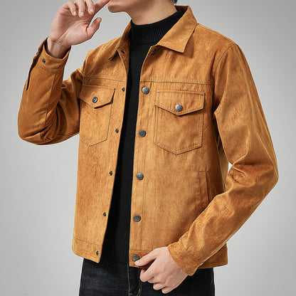 Suede Scrusted Casual Jacket
