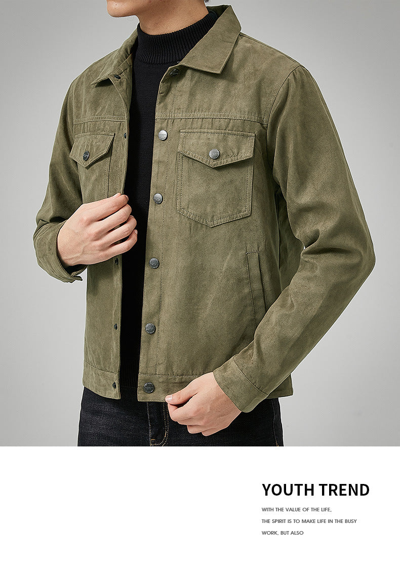 Suede Scrusted Casual Jacket