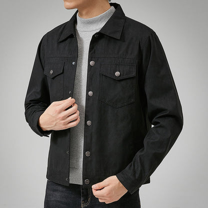 Suede Scrusted Casual Jacket