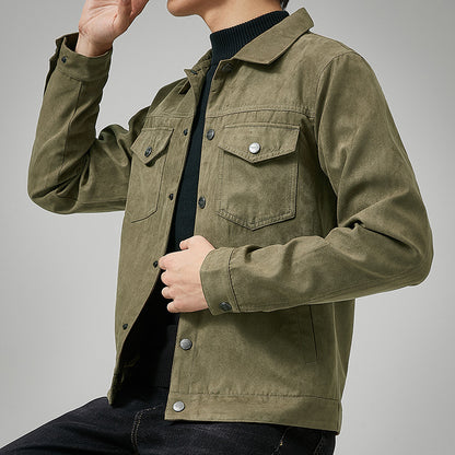Suede Scrusted Casual Jacket