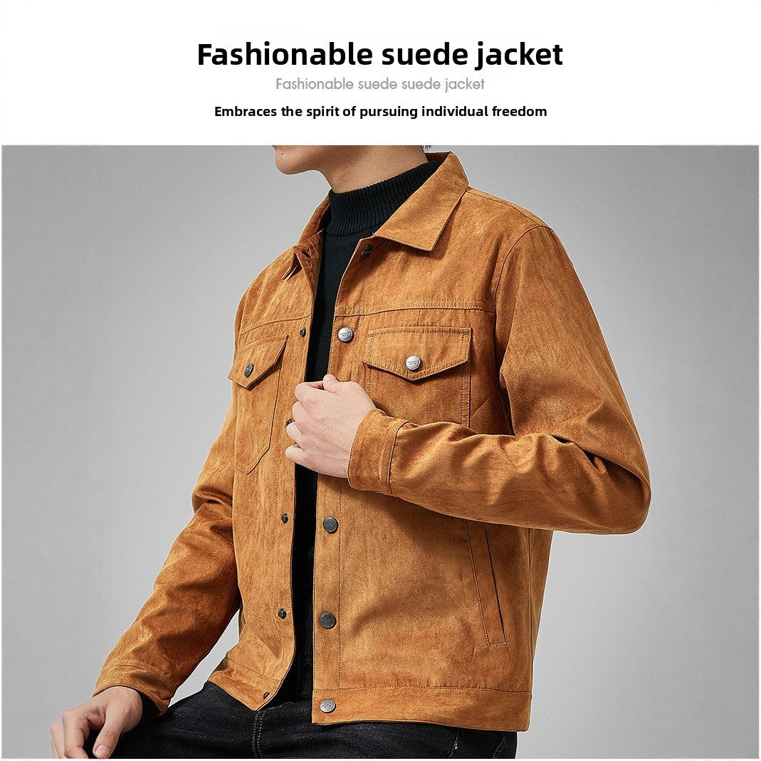 Suede Scrusted Casual Jacket