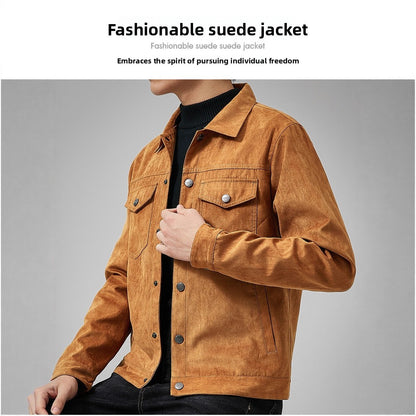 Suede Scrusted Casual Jacket