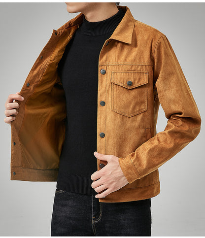 Suede Scrusted Casual Jacket
