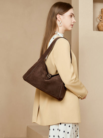 Suede shoulder bag