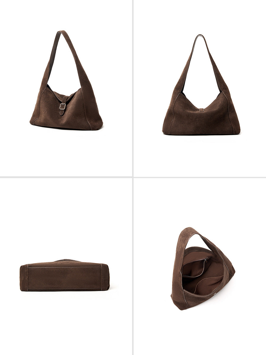 Suede shoulder bag