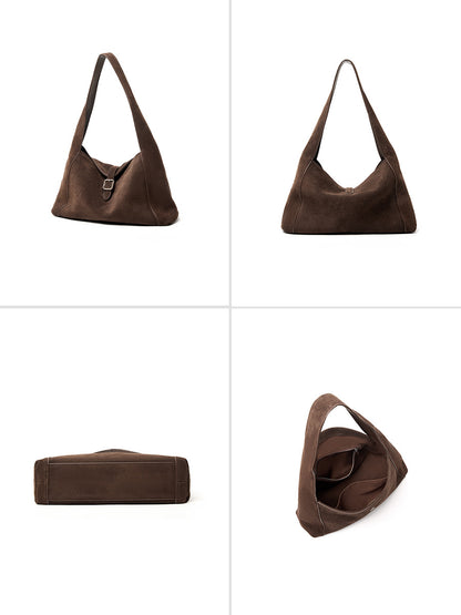 Suede shoulder bag