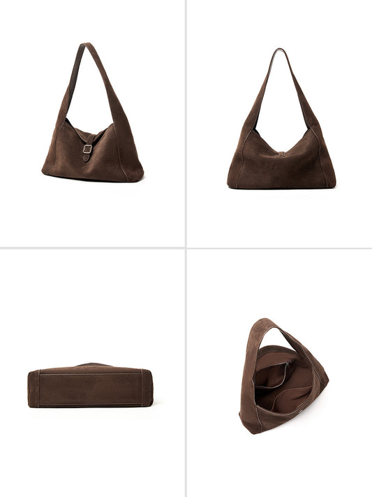 Suede shoulder bag