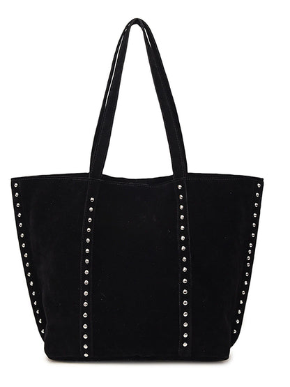 Suede Studded Tote Bag