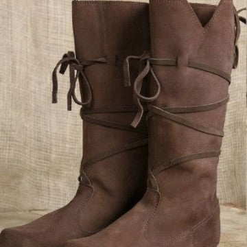 Suede Tassel Flat Boots