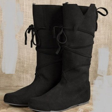 Suede Tassel Flat Boots