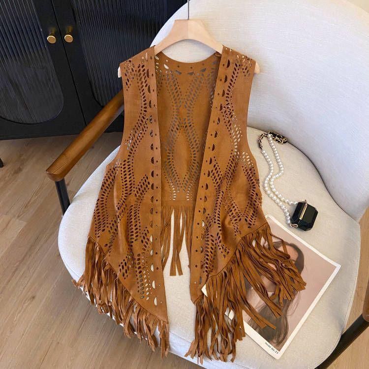 Suede Tassel Vest