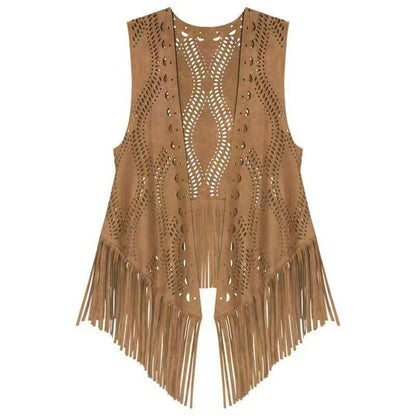 Suede Tassel Vest