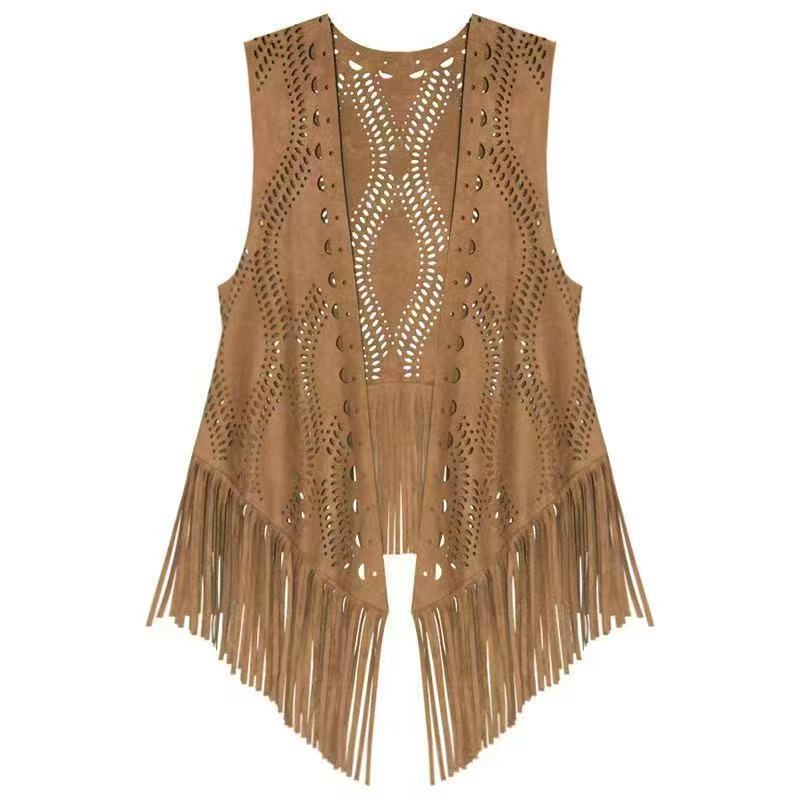 Suede Tassel Vest