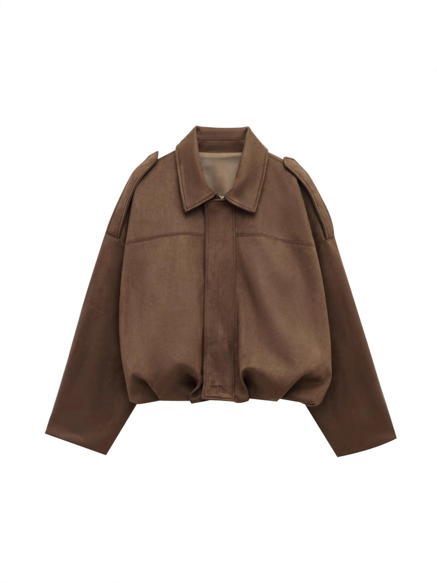 Suede Texture Bomber Jacket