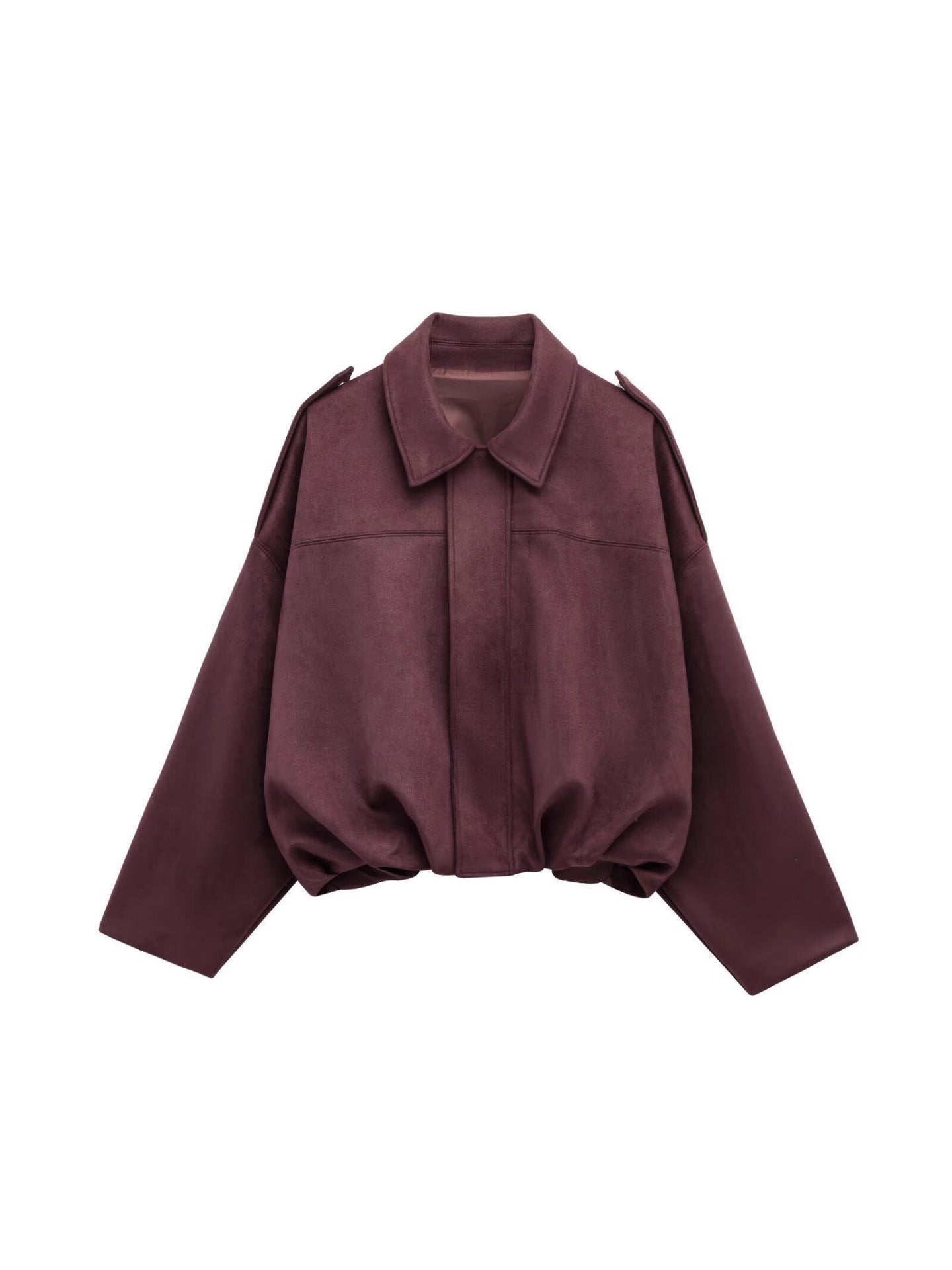 Suede Texture Bomber Jacket