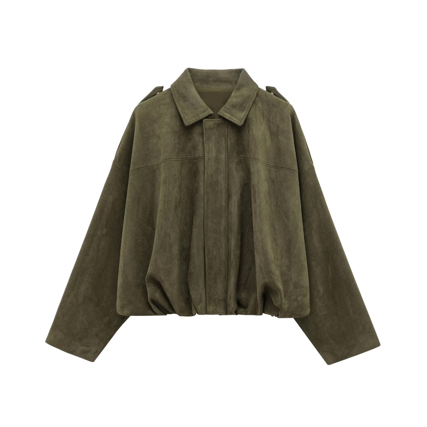Suede Texture Bomber Jacket