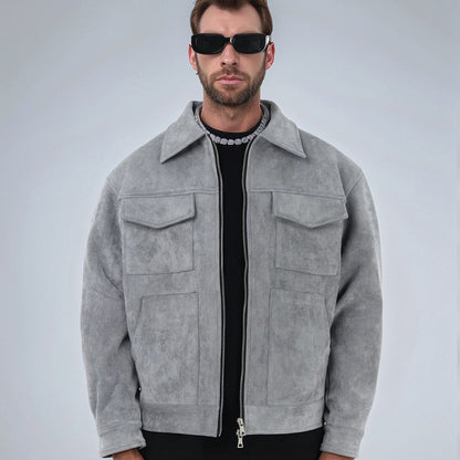 Suede Zipper Pocket Jacket