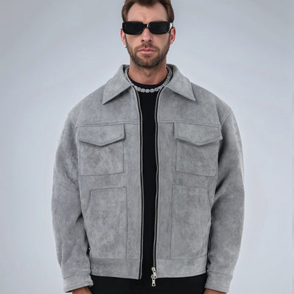Suede Zipper Pocket Jacket