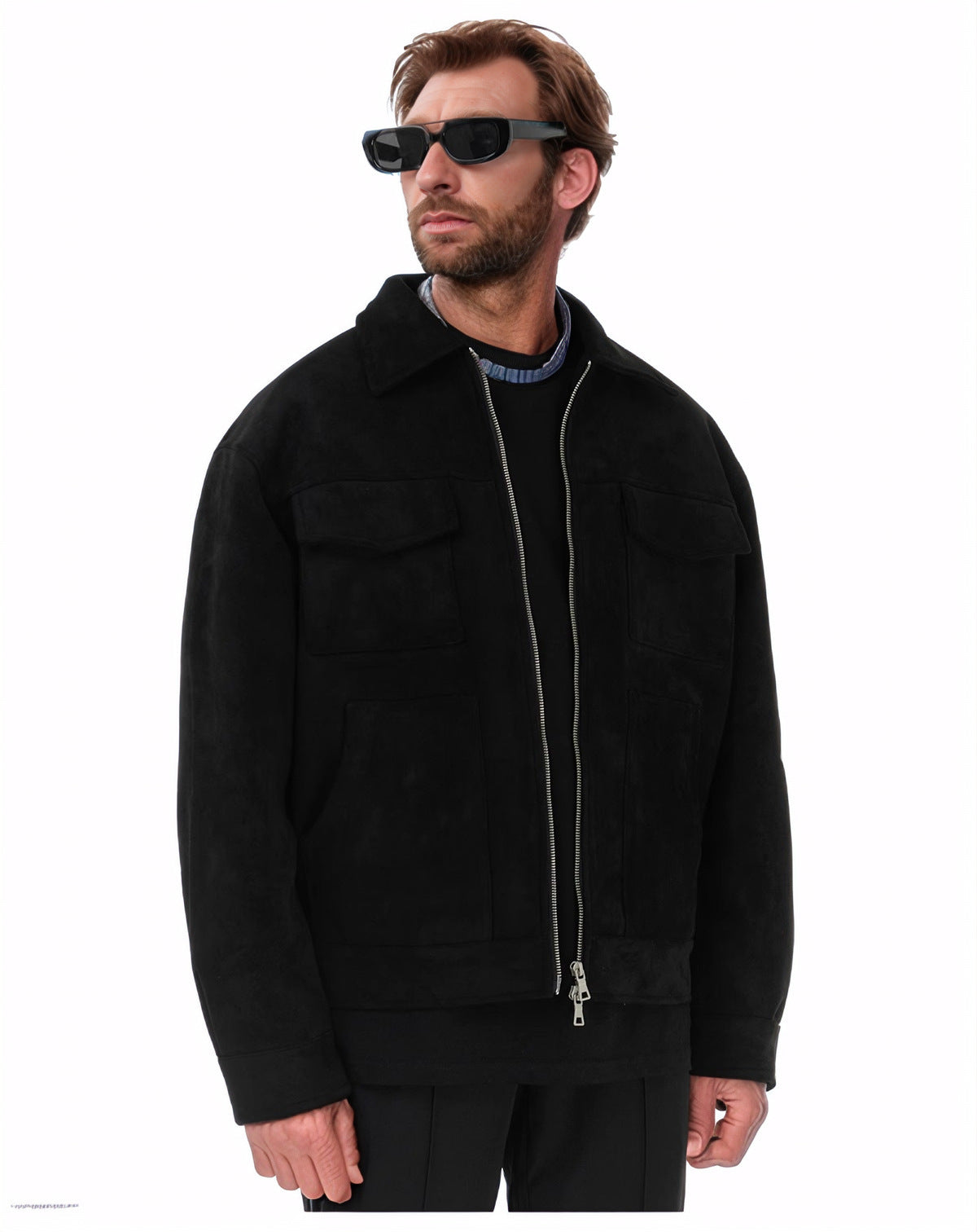 Suede Zipper Pocket Jacket