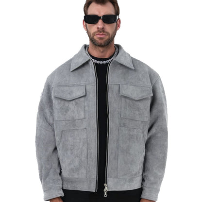 Suede Zipper Pocket Jacket