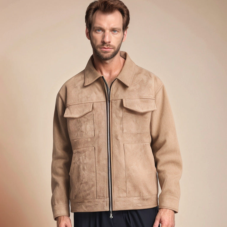 Suede Zipper Pocket Jacket