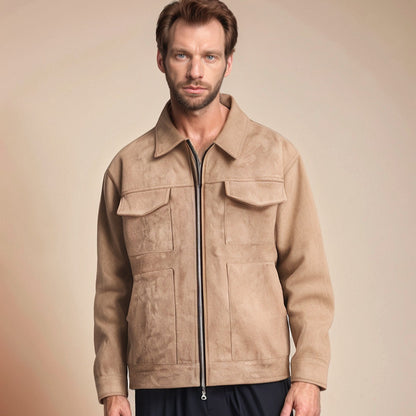 Suede Zipper Pocket Jacket