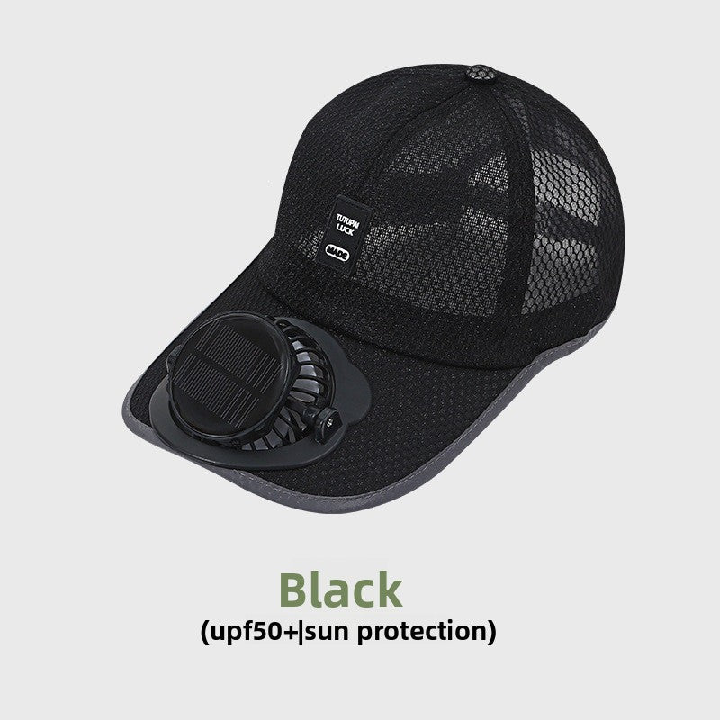 Suggested English Title: Solar Powered Fan Sun Hat for Outdoor Summer