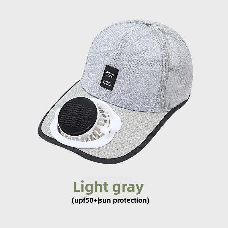Suggested English Title: Solar Powered Fan Sun Hat for Outdoor Summer