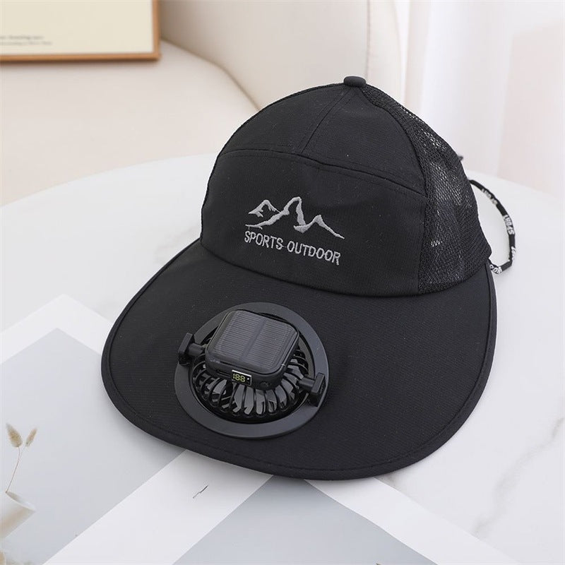 Suggested English Title: Solar Powered Fan Sun Hat for Outdoor Summer
