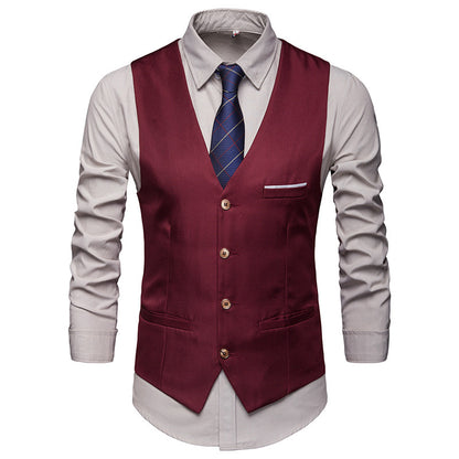 Suit Vest Men's Best Man Group Dress Vest Business Casual Suit Men's Vest Korean-style Slim-fit Vest