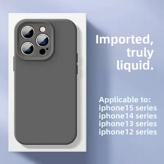 Suitable for iPhone 17 Pro Max Phone Case, Precision Hole Solid Silicone Apple 16 Solid Color Liquid Full-Cover Protective Case