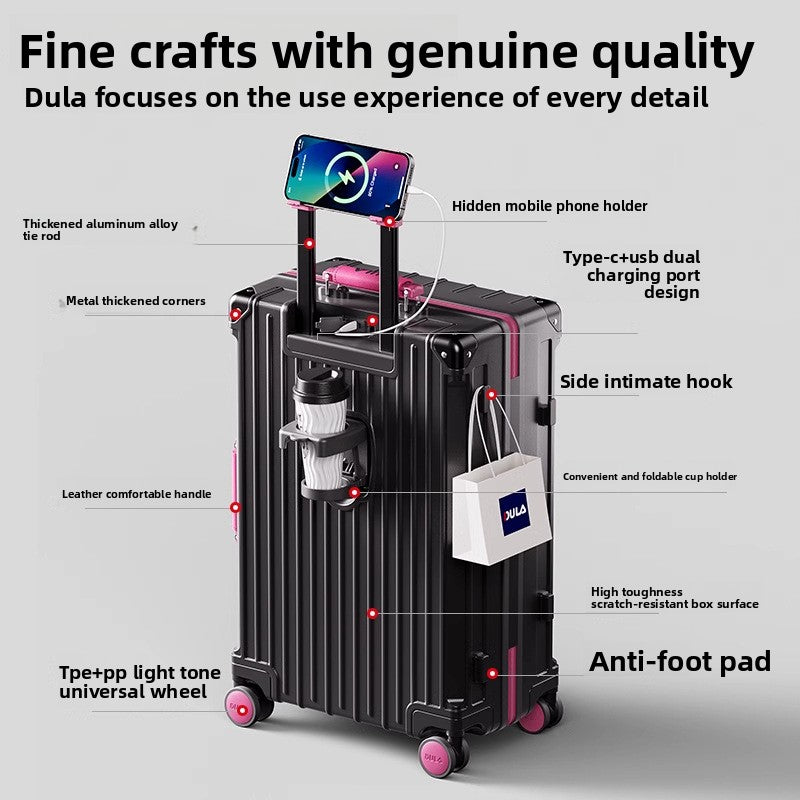 Suitcase, multi-functional travel case, password bag