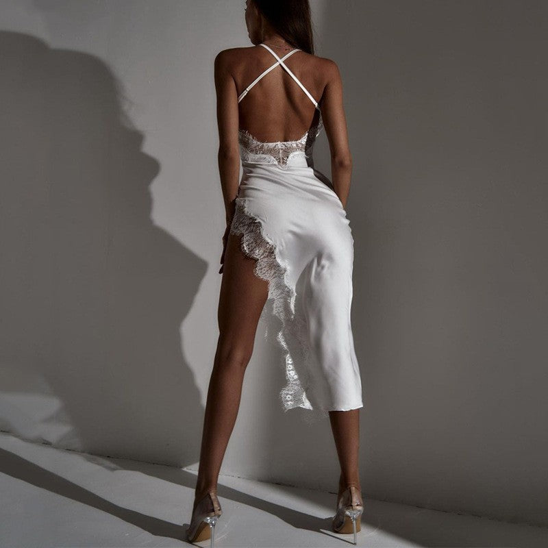Summer Backless Lace Dress for Women