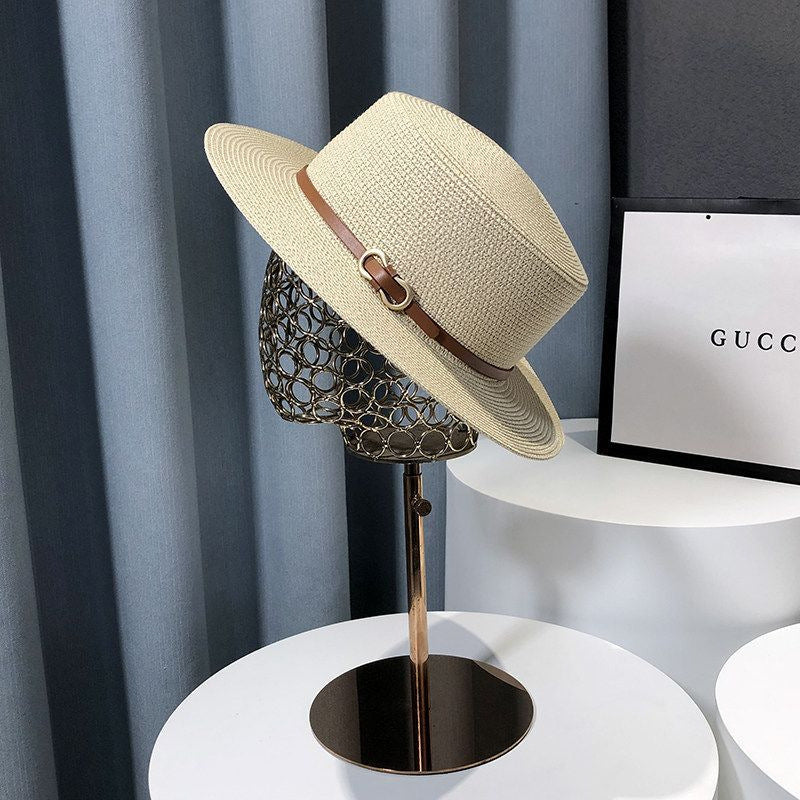 Summer beach hat for women wearing straw hats