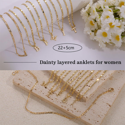 summer beach style 26 letters anklet set