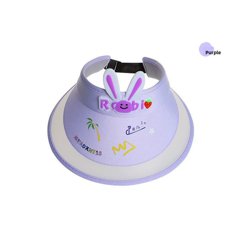 Summer children's sun hat with built-in charging fan
