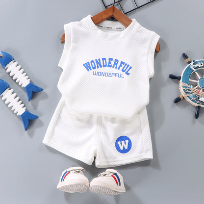 Summer Childrens Sleeveless Vest and Shorts Set