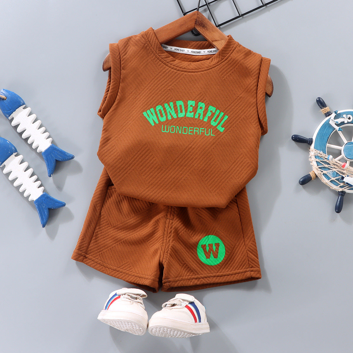 Summer Childrens Sleeveless Vest and Shorts Set
