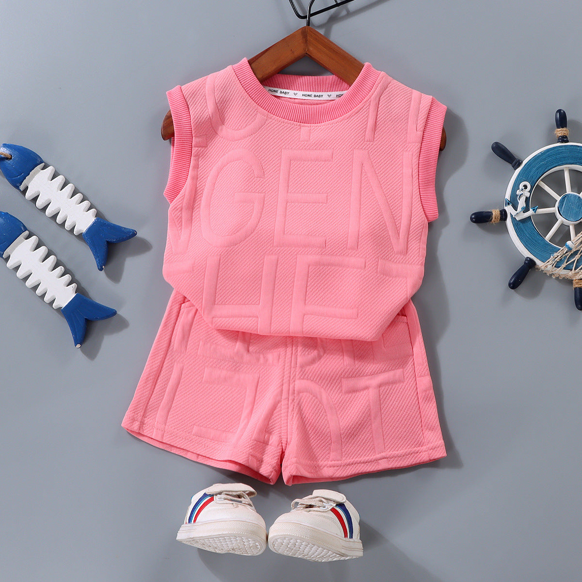 Summer Childrens Sleeveless Vest and Shorts Set