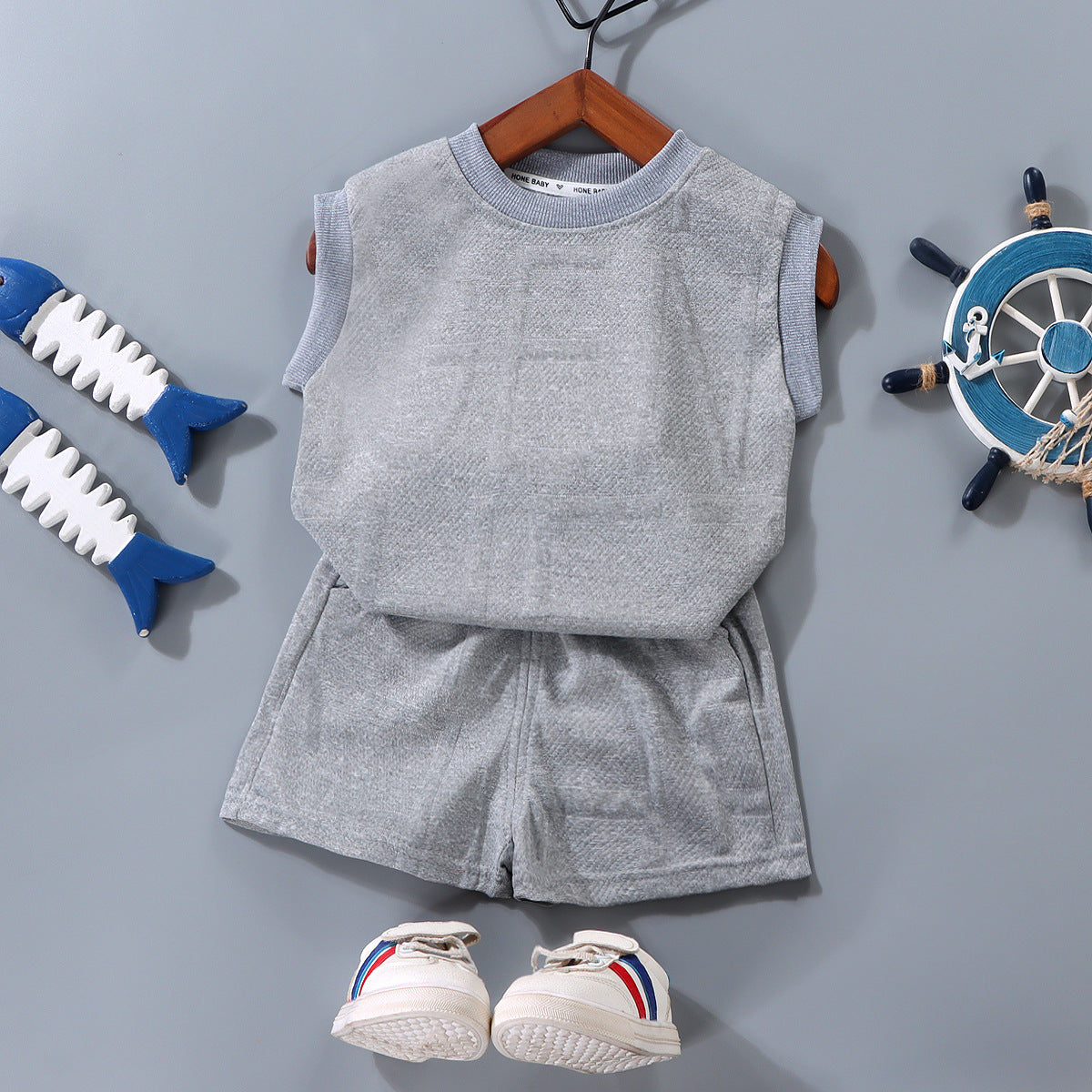 Summer Childrens Sleeveless Vest and Shorts Set