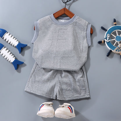 Summer Childrens Sleeveless Vest and Shorts Set