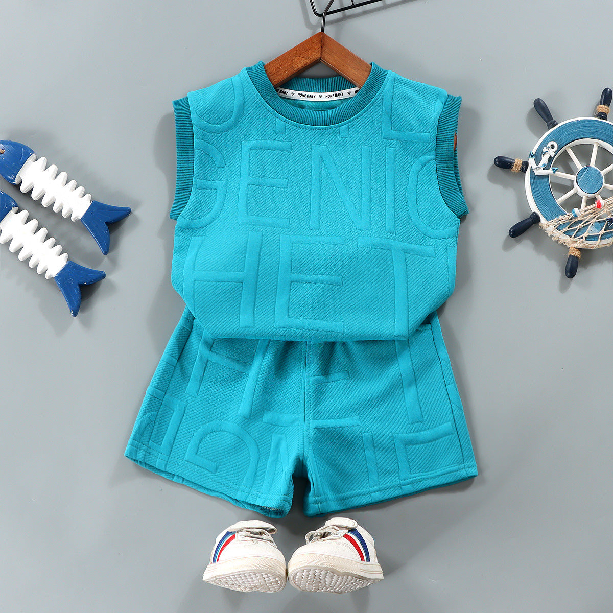 Summer Childrens Sleeveless Vest and Shorts Set