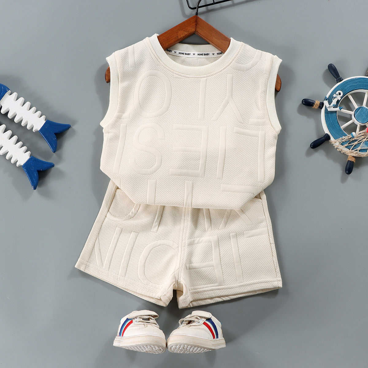 Summer Childrens Sleeveless Vest and Shorts Set