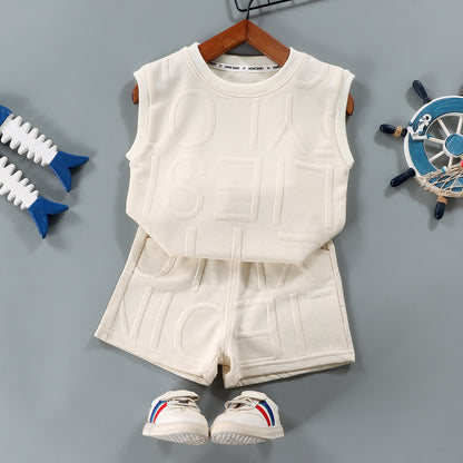 Summer Childrens Sleeveless Vest and Shorts Set