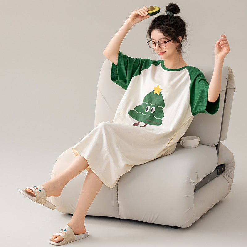 Summer cotton pajama dress