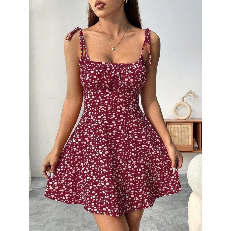 Summer Floral Suspender Mini Dress