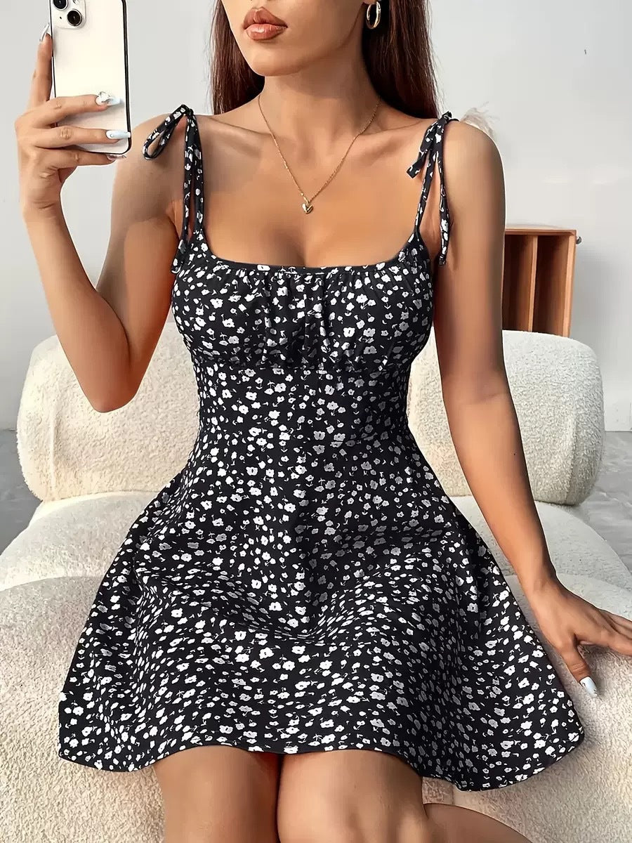 Summer Floral Suspender Mini Dress